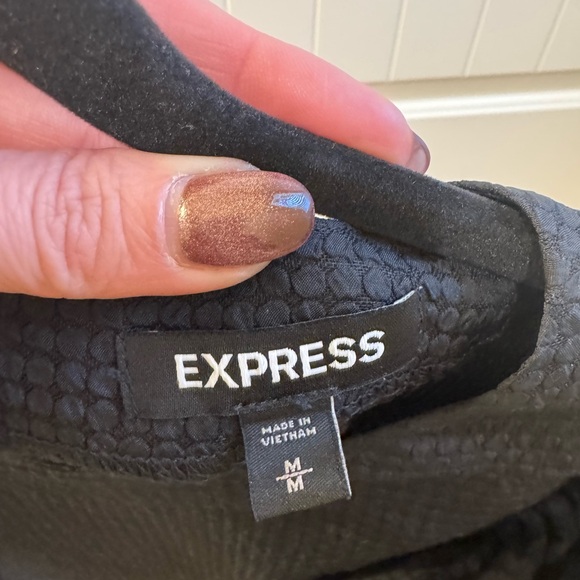 Express Black Textured Ruffle Blouse - Picture 3 of 4